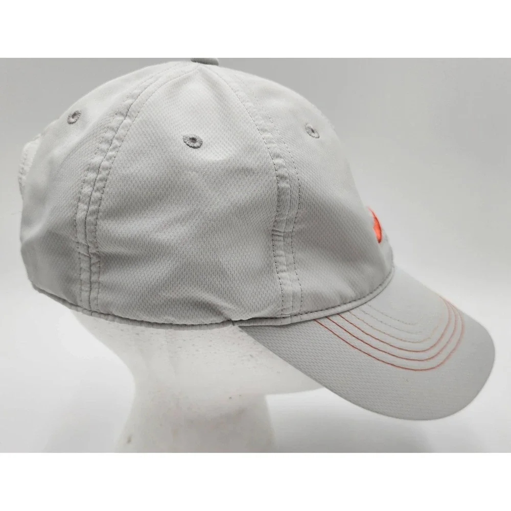 Nike Golf Featherlight Light Gray Cap Snapback Embroidered Swoosh Orange EXC